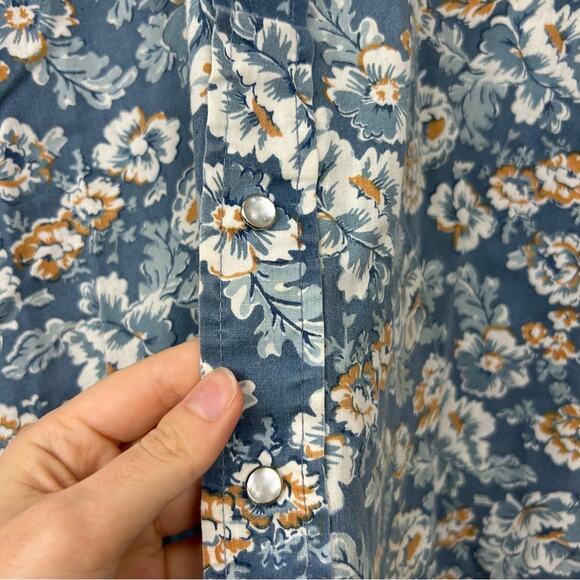 Vintage Sears Authentic Western Wear Pearl Snap Floral Button Down Shirt Size L - Picture 4 of 11